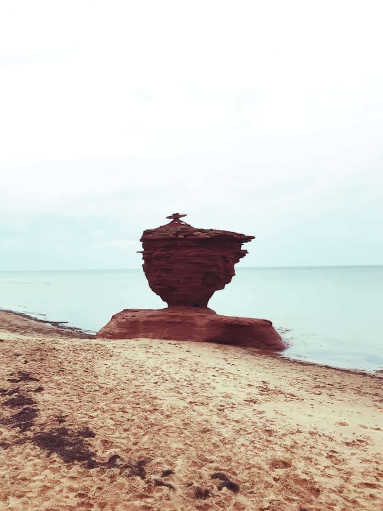 Teacup rock in Prince Edward Island