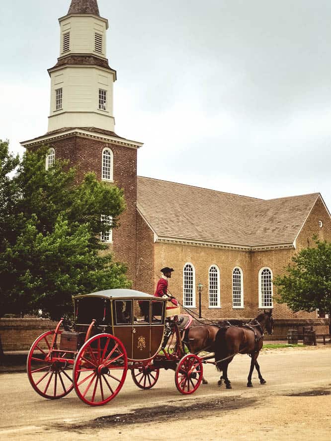 Horse drawn carriage in Williamsburg.