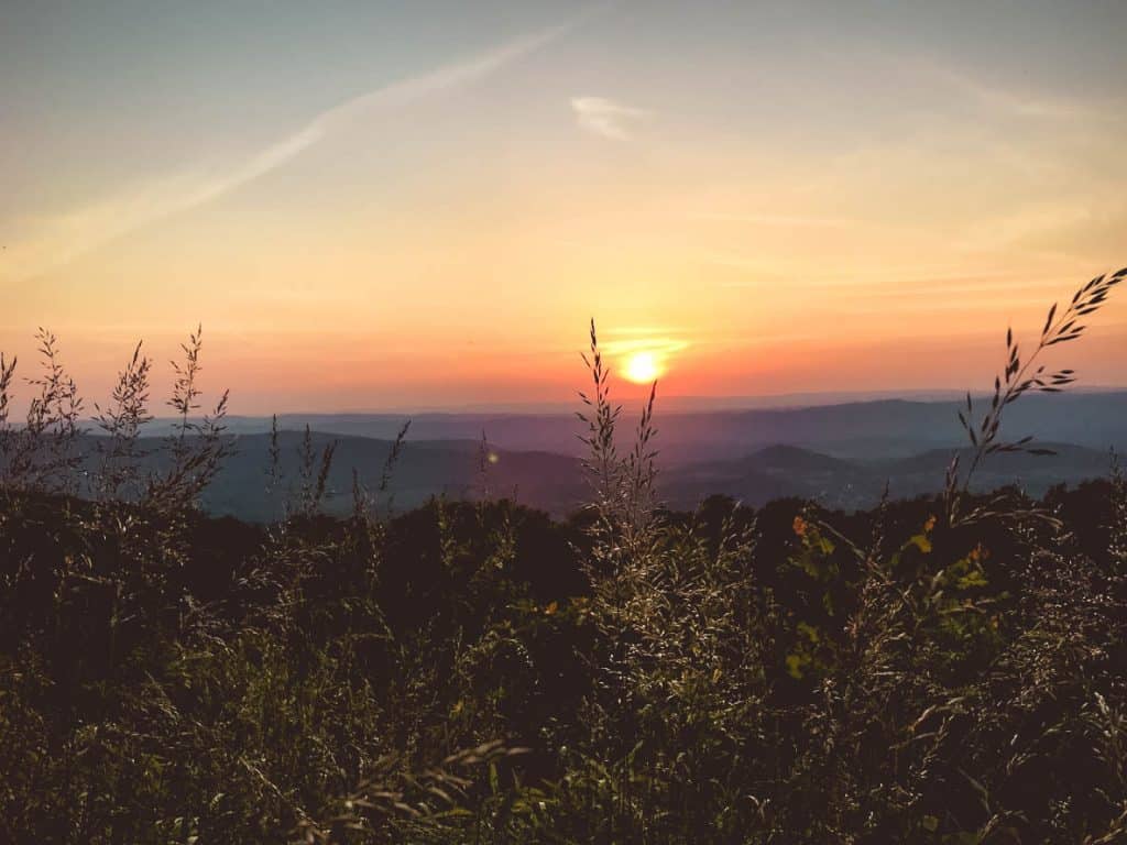 Sunset view at Shenandoah National Park.