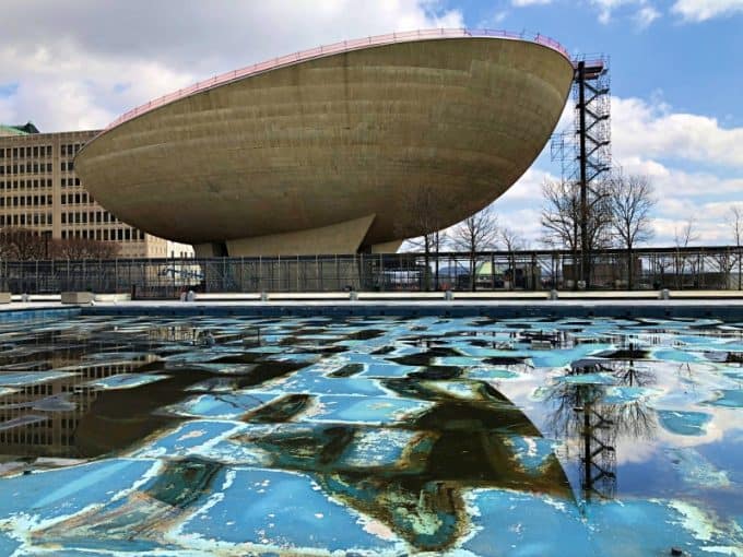 View of interesting outdoor sculpture in Albany, New York