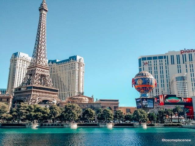 View of little paris eiffel tower in Las Vegas, Nevada