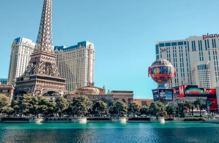 View of buildings and hotels in Las Vegas