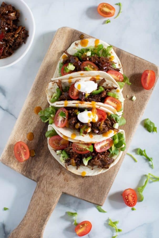 BBQ braised rib tacos