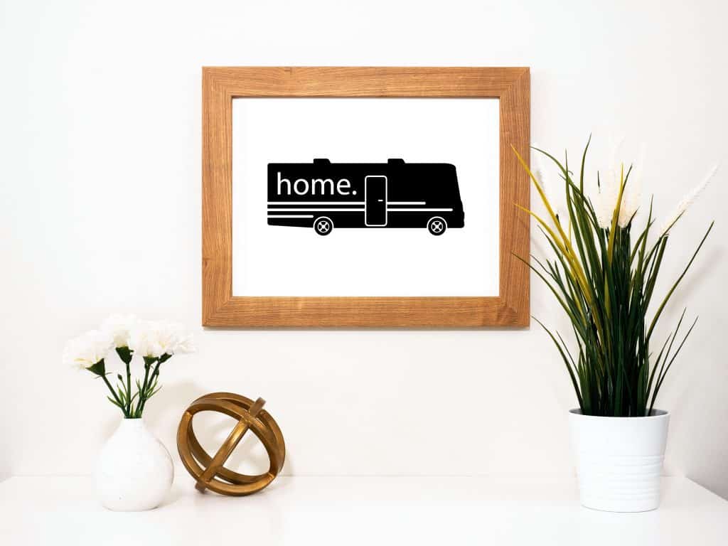 Printable RV in frame for interior decor