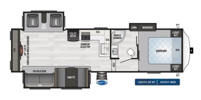 small 5th wheel camper floorplan