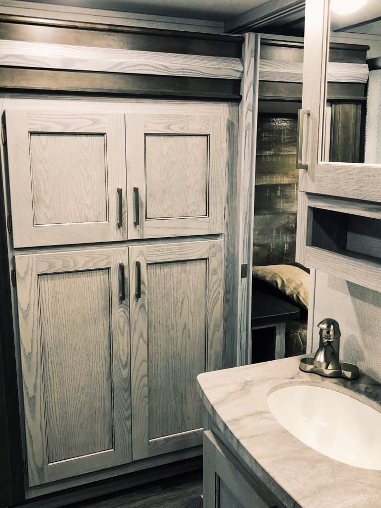 storage ideas for RV bathroom