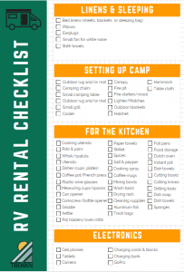 RV Rental Checklist