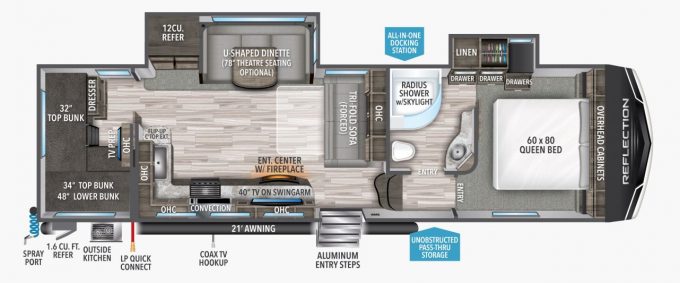 Reflection Fifth Wheel Bunkhouse Floor Plan