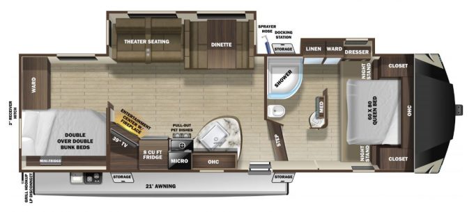 Silverstar Limited Fifth Wheel Bunkhouse Floor Plan