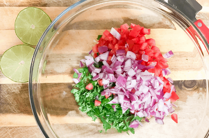 Ingredients for homemade pico de gallo