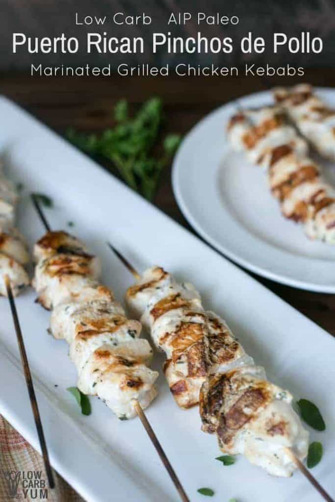 Pinchos Puerto Rican Marinated Grilled Chicken Kebabs