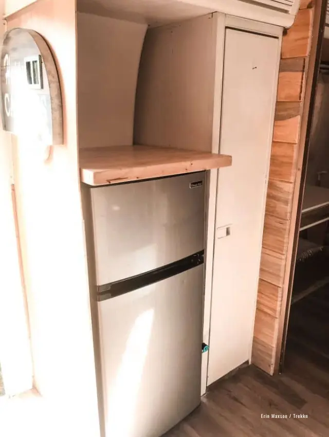 Interior of an Airstream Travel Trailer listed for sale