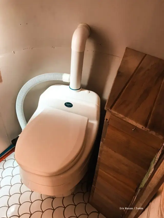 RV toilet that needs repairs