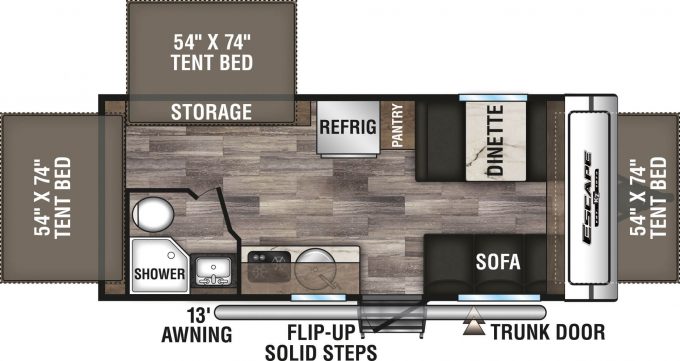 2020 K-Z Escape E180RBT Hybrid Camper