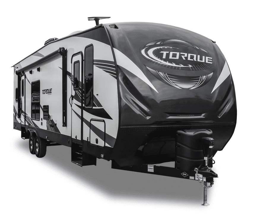 toy hauler travel trailer by Torque