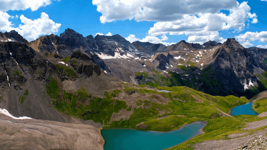 Aerial view of Mount Sneffels Wilderness seen from hiking trails