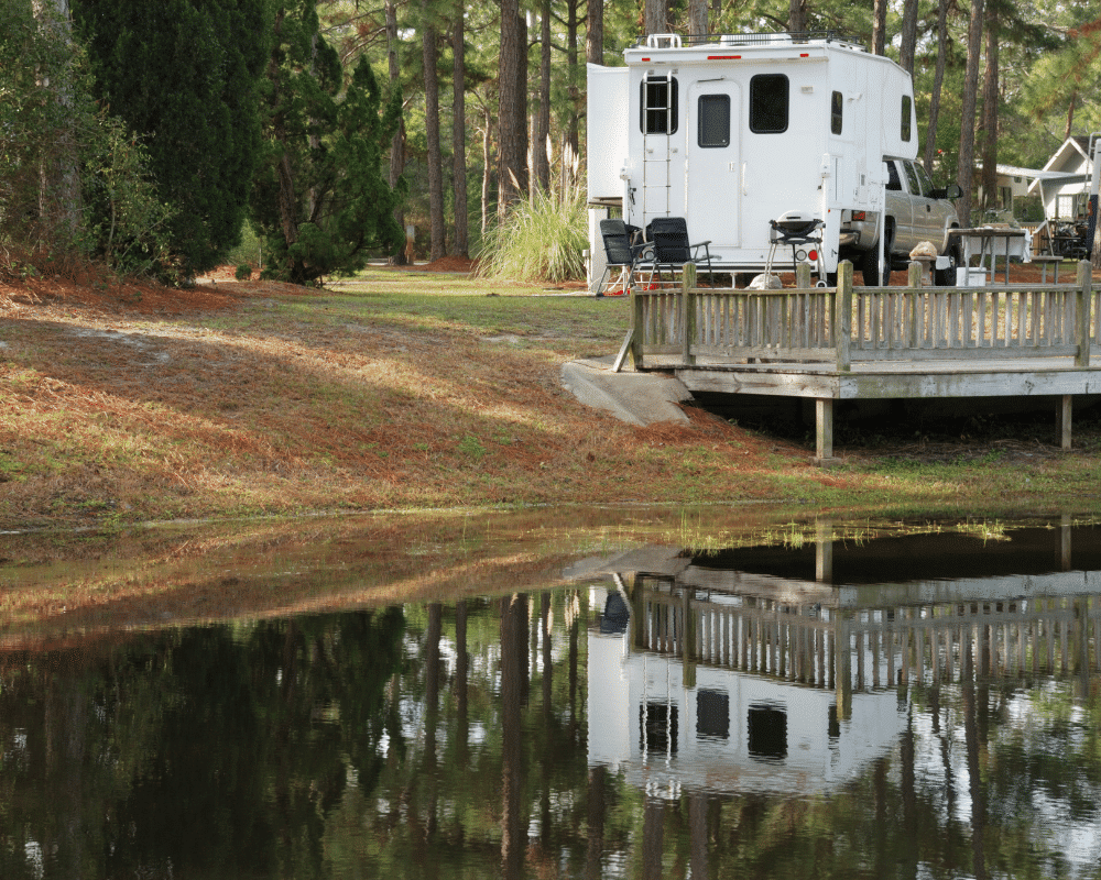 truck camper set up