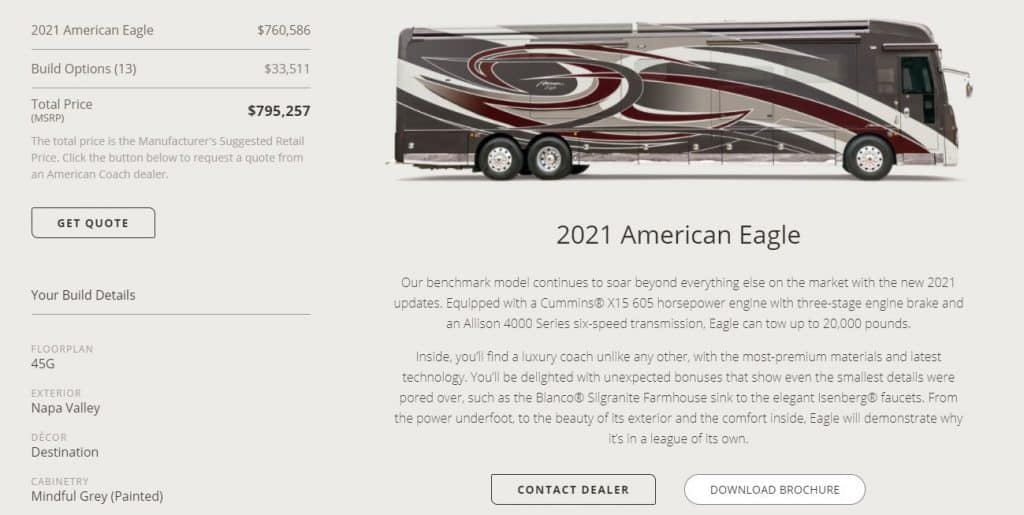 American Eagle Class A Price