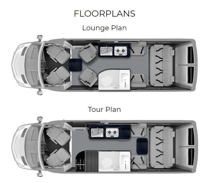 floor plan of the grech strada luxury rv