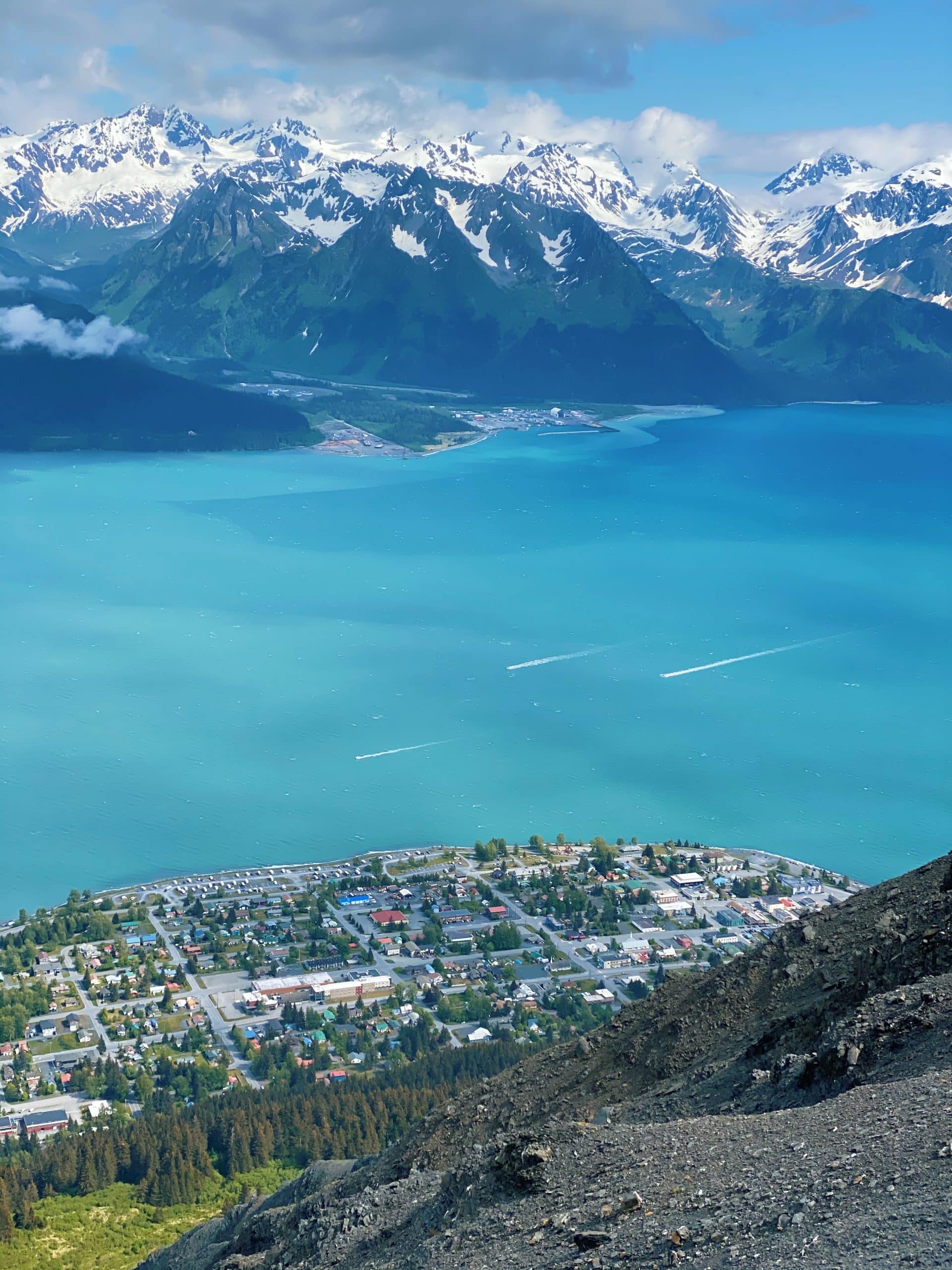 Aqua blue sea water in Alaska