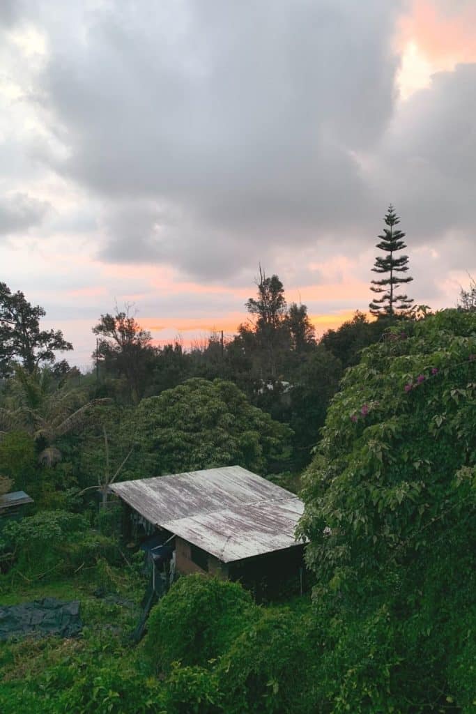 sunset at our hipcamp big island hawaii location