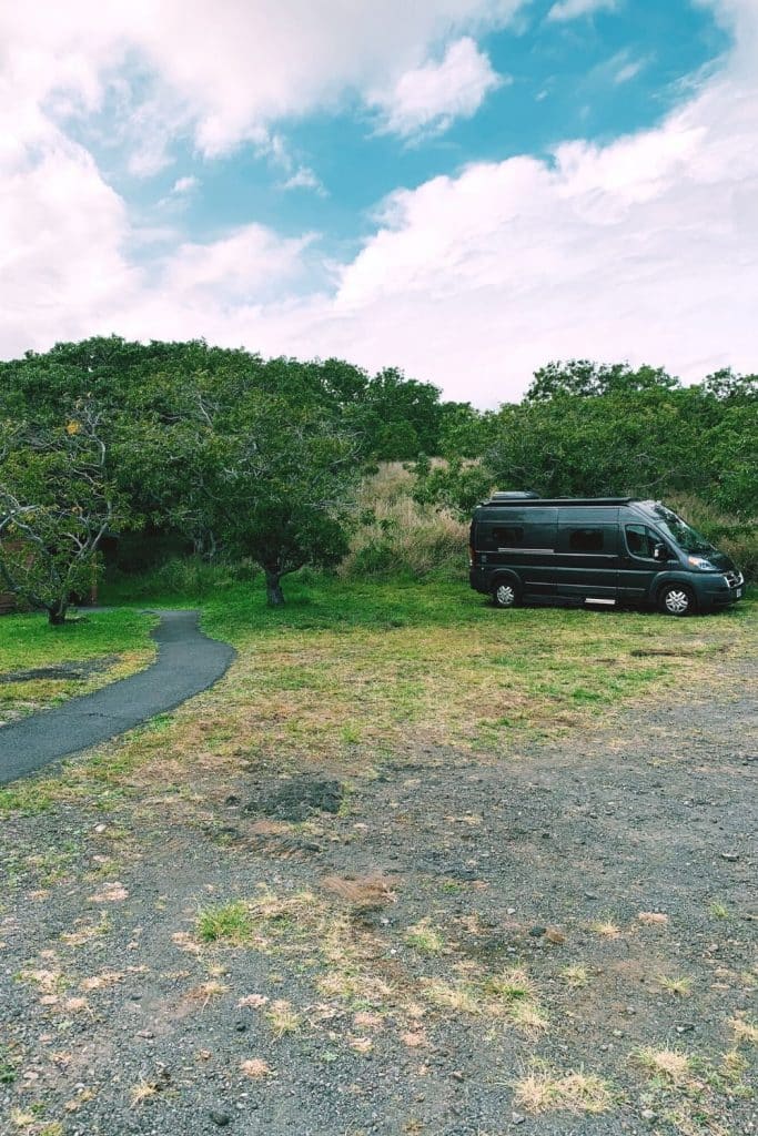 van camping in hawaii volcanoes national park