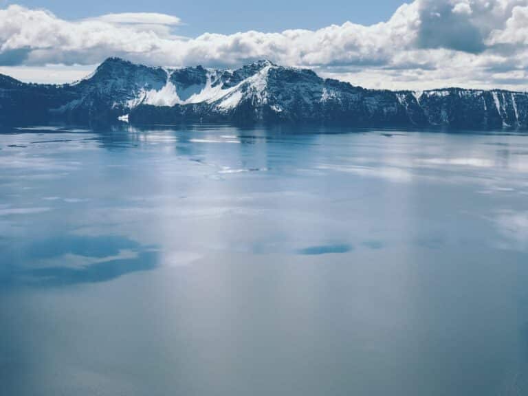 Ice covered lake