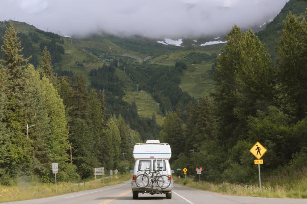 the road to girdwood in alaska