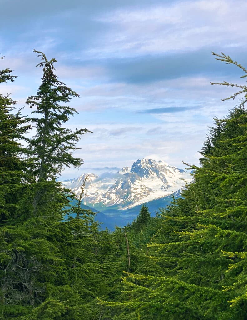 views of the mountains in seward alaska