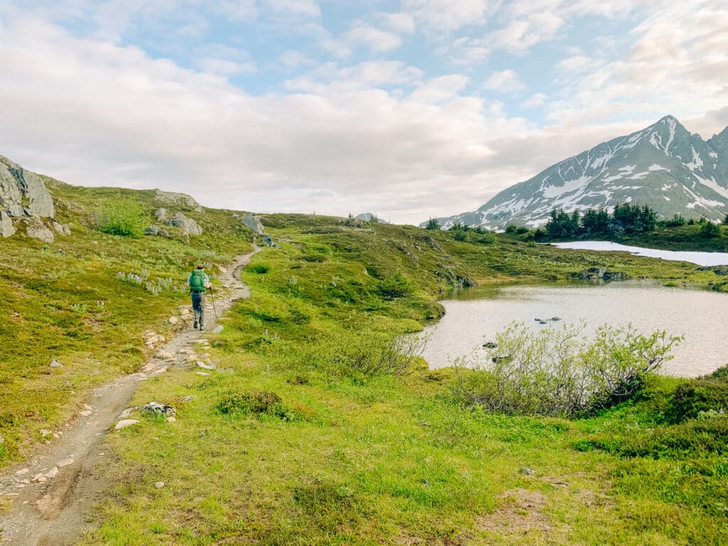 hiking lost lake in alaska