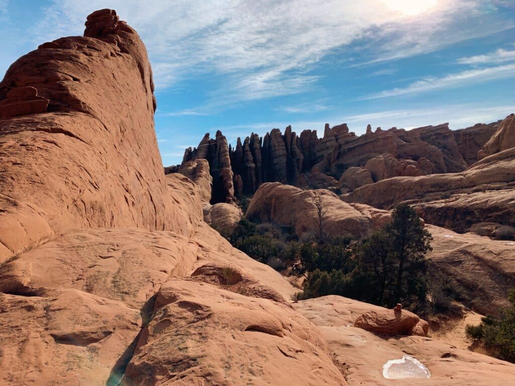 the end of the devil's garden trail in arches np