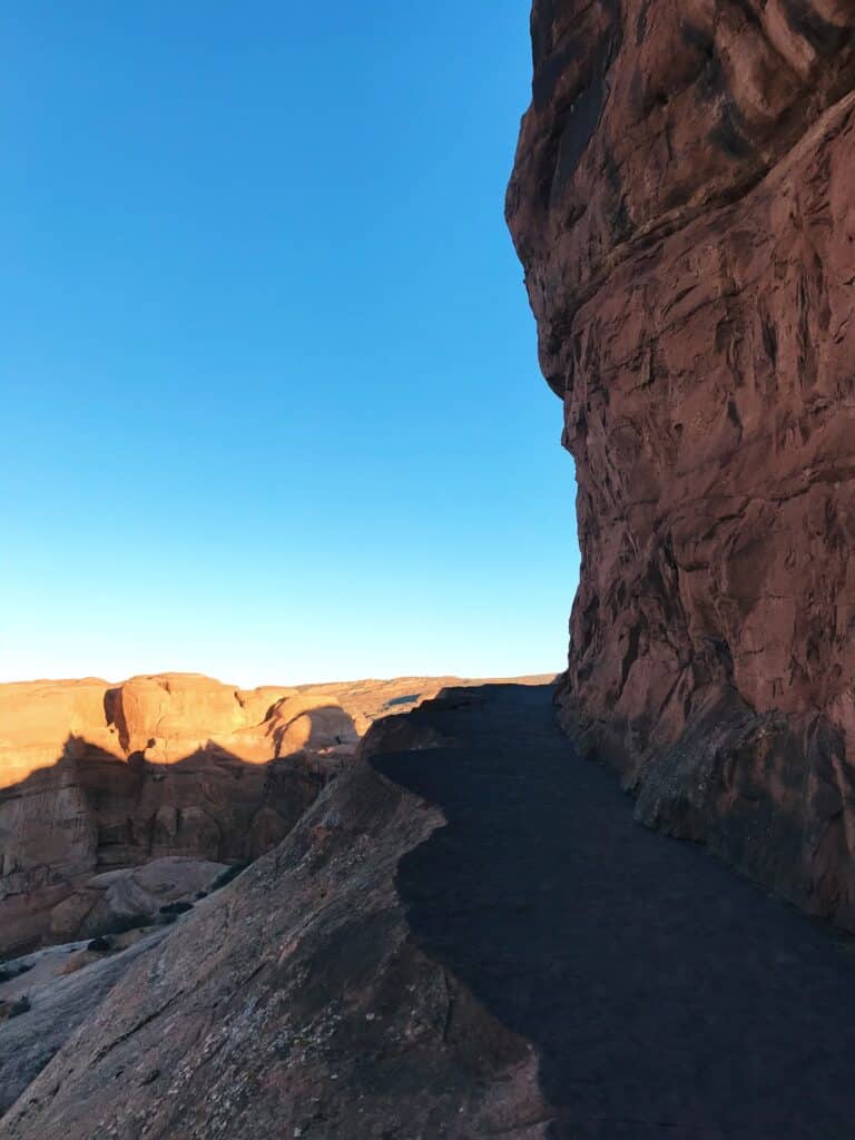 the fear of heights portion of delicate arch hike