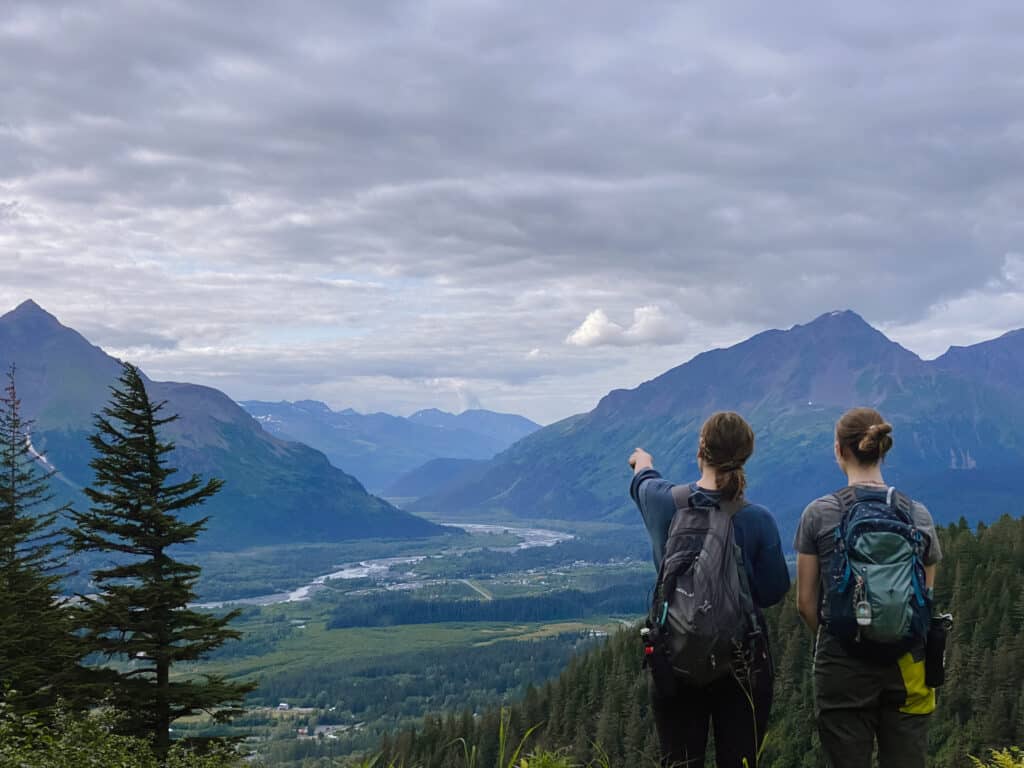 view of seward alaska from a hike