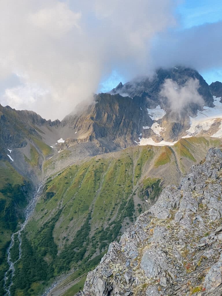 mount alice shrouded in clouds