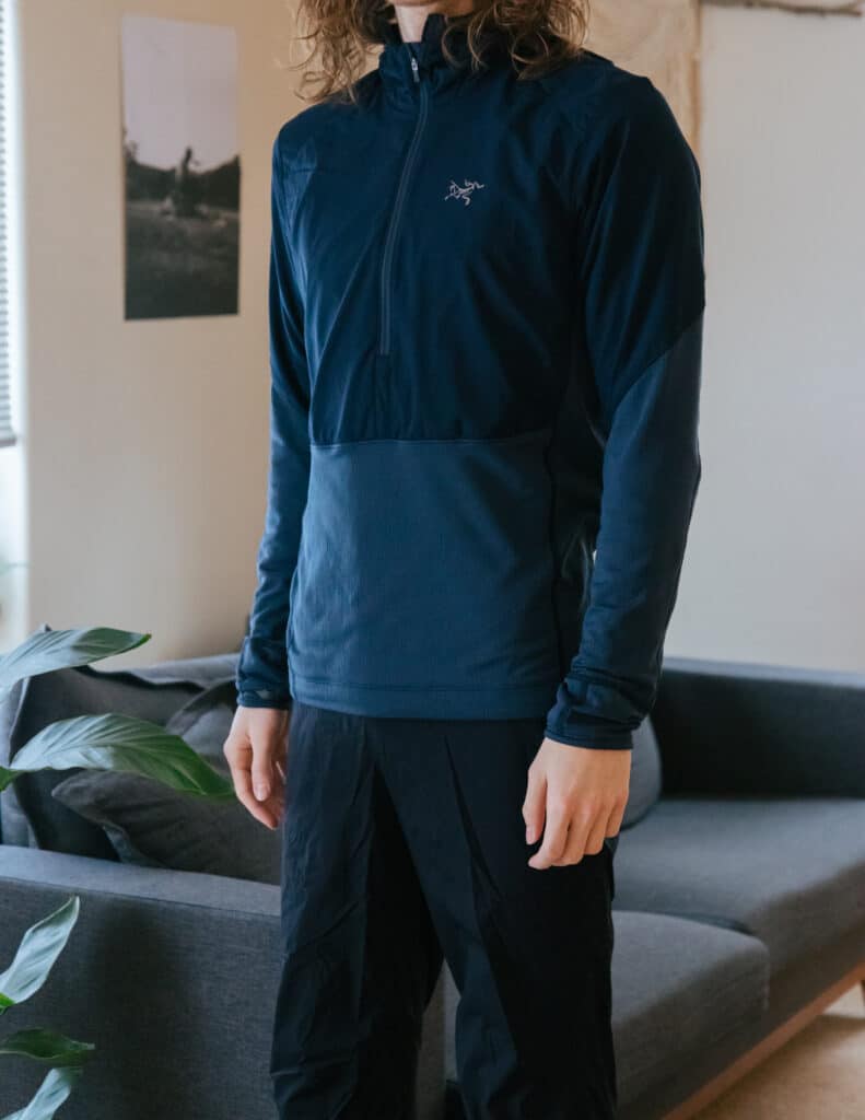 Arc'teryx lightweight synthetic fleece with hood