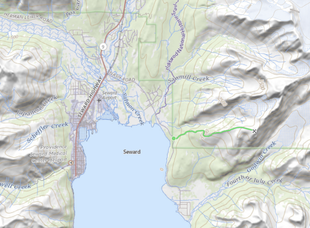 map to mount alice hike