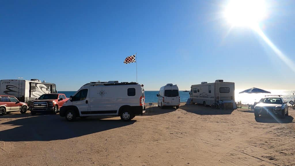 RV beach camping in Mexico