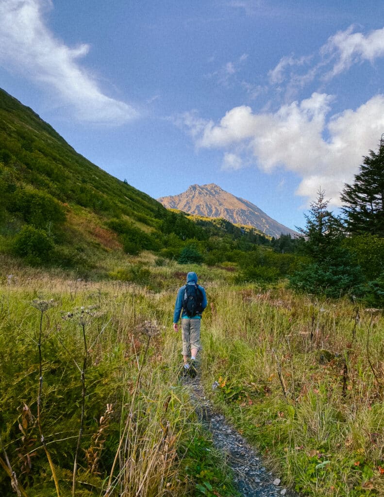 mount marathon trail in seward, alaska