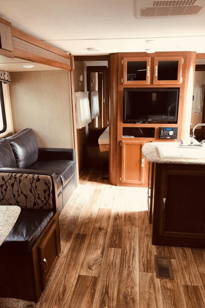 Keystone travel trailer entertainment console