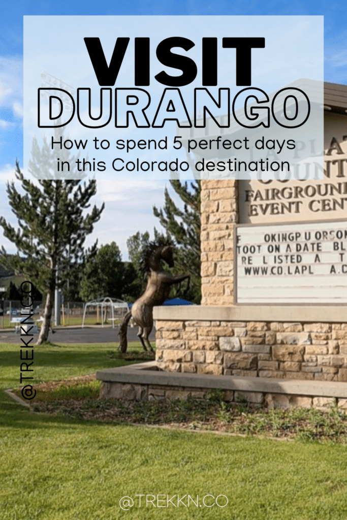 Town sign with words Visit Durango