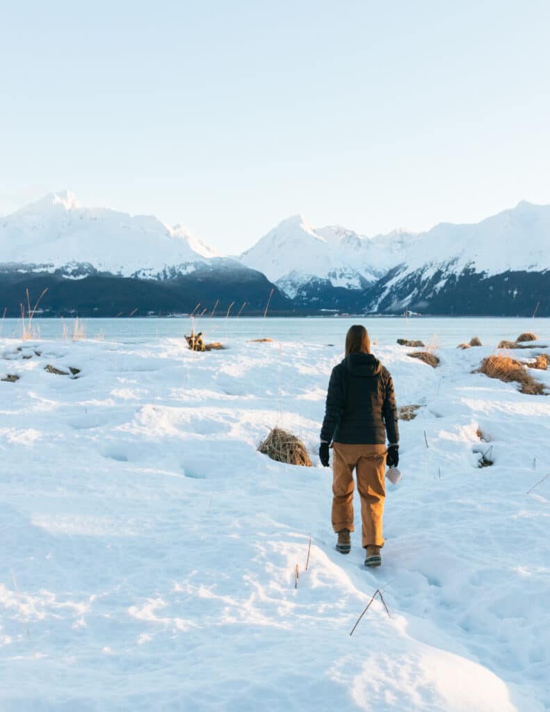 winter hiking in seward alaska