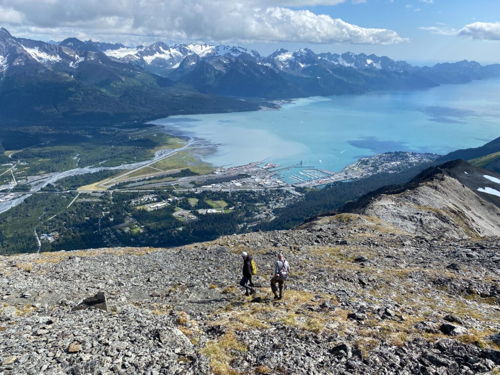 view of seward alaska from mount marathon