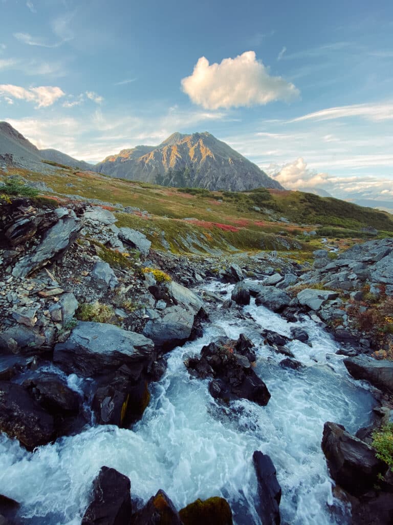 The glacier-fed stream in Seward