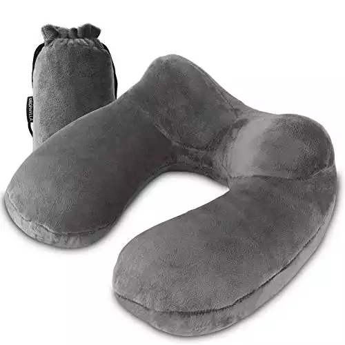 Velvet Inflatable Travel Pillow