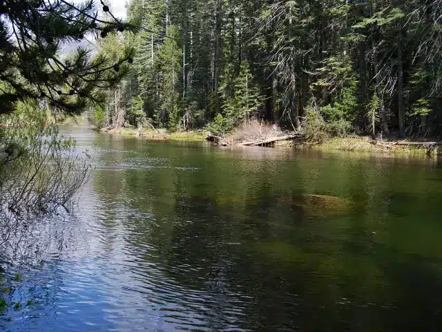 Merced River flows through Yosemite National Park in California