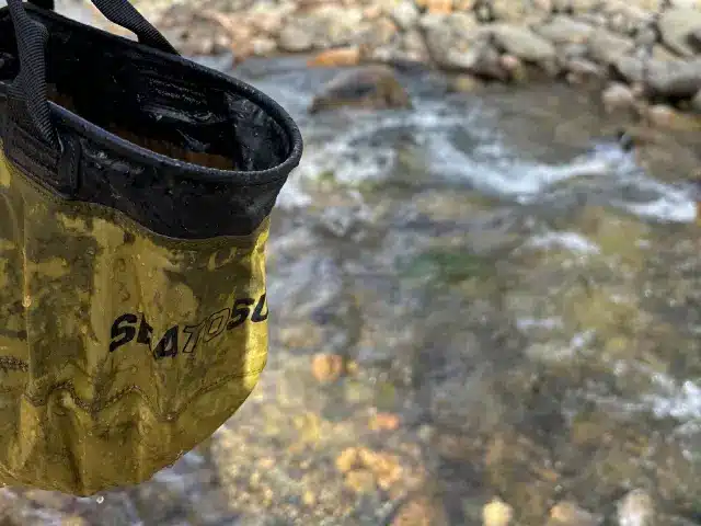 Collapsible bag used as an outdoor sink