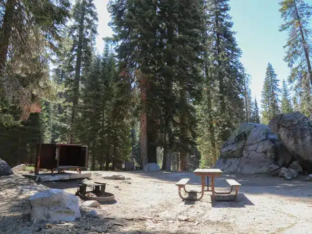 Picnic table at an RV site